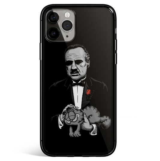 The Godfather and Garfield iPhone Tempered Glass Soft Silicone Phone Case-Feature Print Phone Case-Monkey Ninja-iPhone X/XS-Tempered Glass-Monkey Ninja