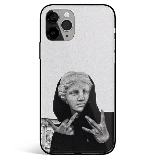 Hip Hop Swag iPhone Tempered Glass Soft Silicone Phone Case-Feature Print Phone Case-Monkey Ninja-iPhone X/XS-Tempered Glass-Monkey Ninja