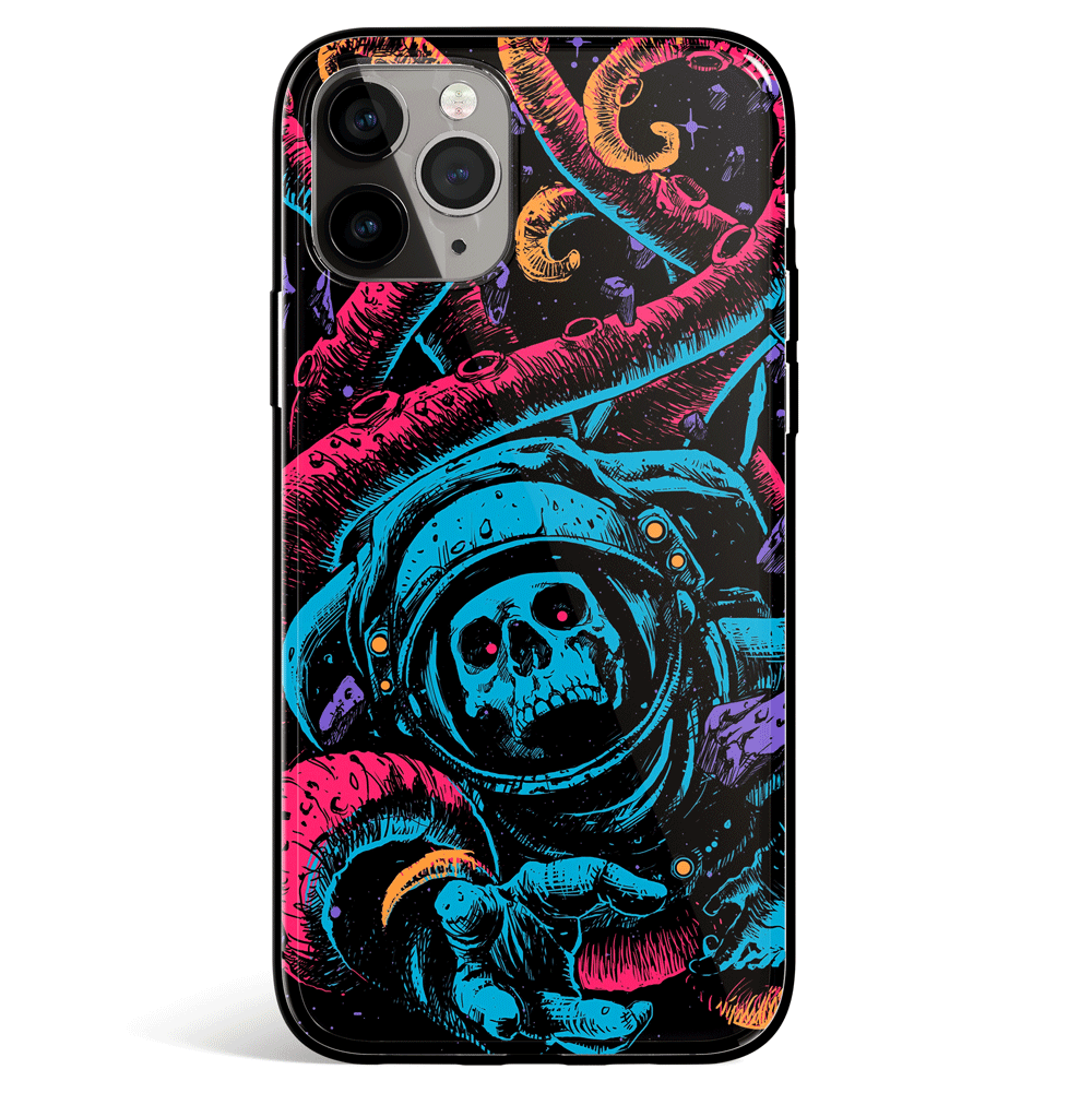 Space Mess iPhone Tempered Glass Phone Case