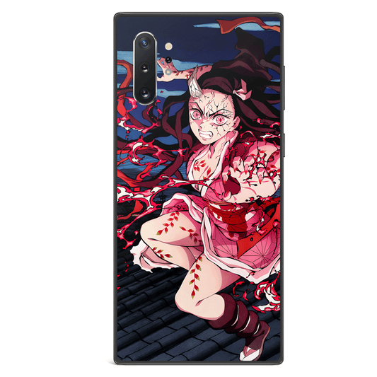 Demon Slayer Nezuko Demon Form Tempered Glass Samsung Phone Case-Phone Case-Monkey Ninja-Galaxy S9-Monkey Ninja