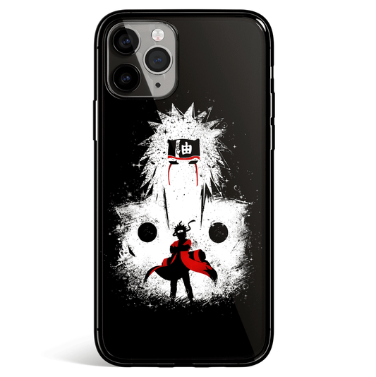 Naruto Jiraiya and Naruto Silhouette Tempered Glass Soft Silicone iPhone Case-Phone Case-Monkey Ninja-iPhone X/XS-Tempered Glass-Monkey Ninja