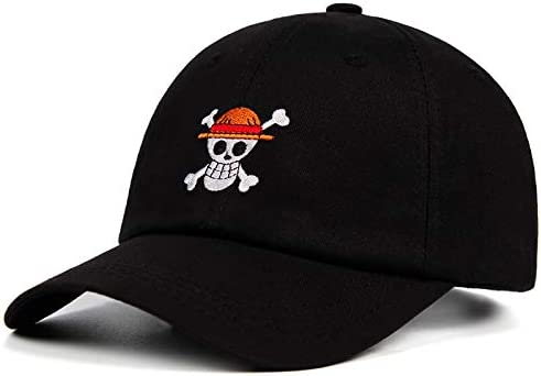 One Piece Strawhat Clan Embroidered Adjustable Symbol Structured Twill Cap-Clothing-Monkey Ninja-Black-Monkey Ninja