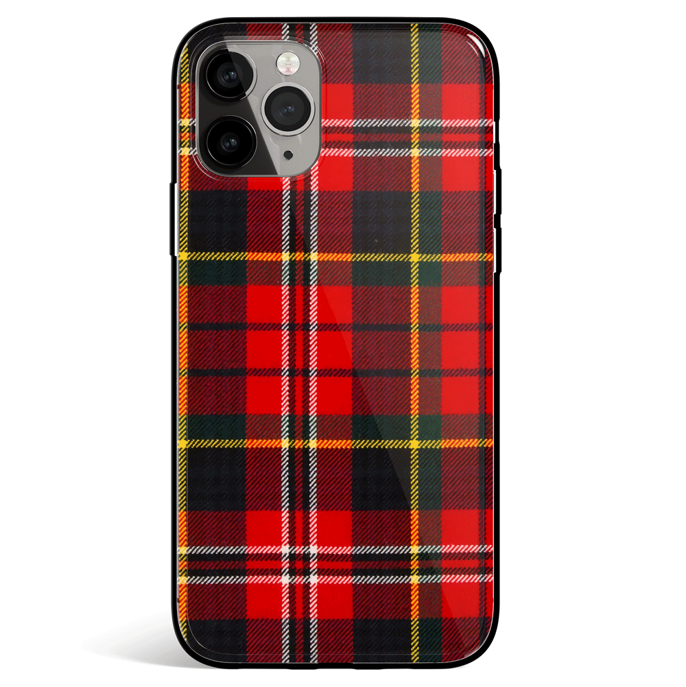 Royal Stewart Tartan iPhone Tempered Glass Phone Case
