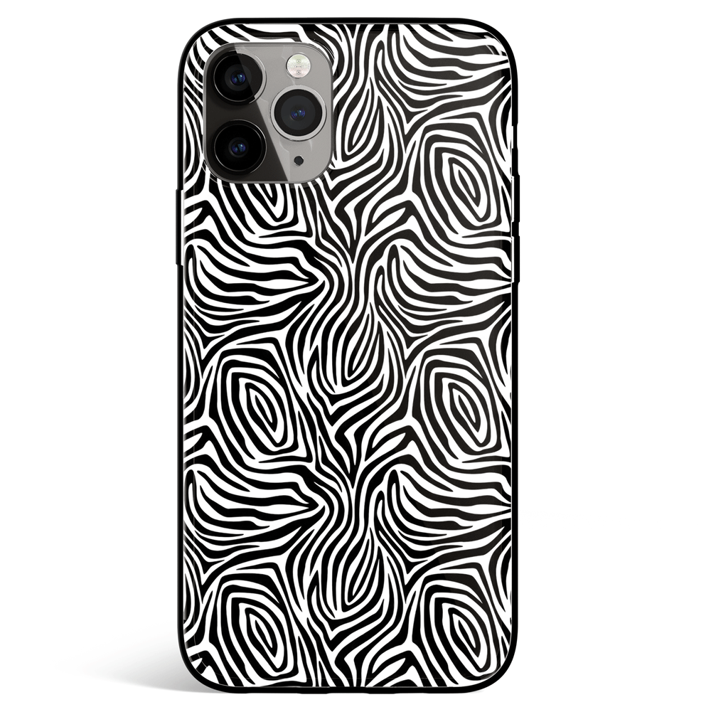 Zebra Print iPhone Tempered Glass Phone Case