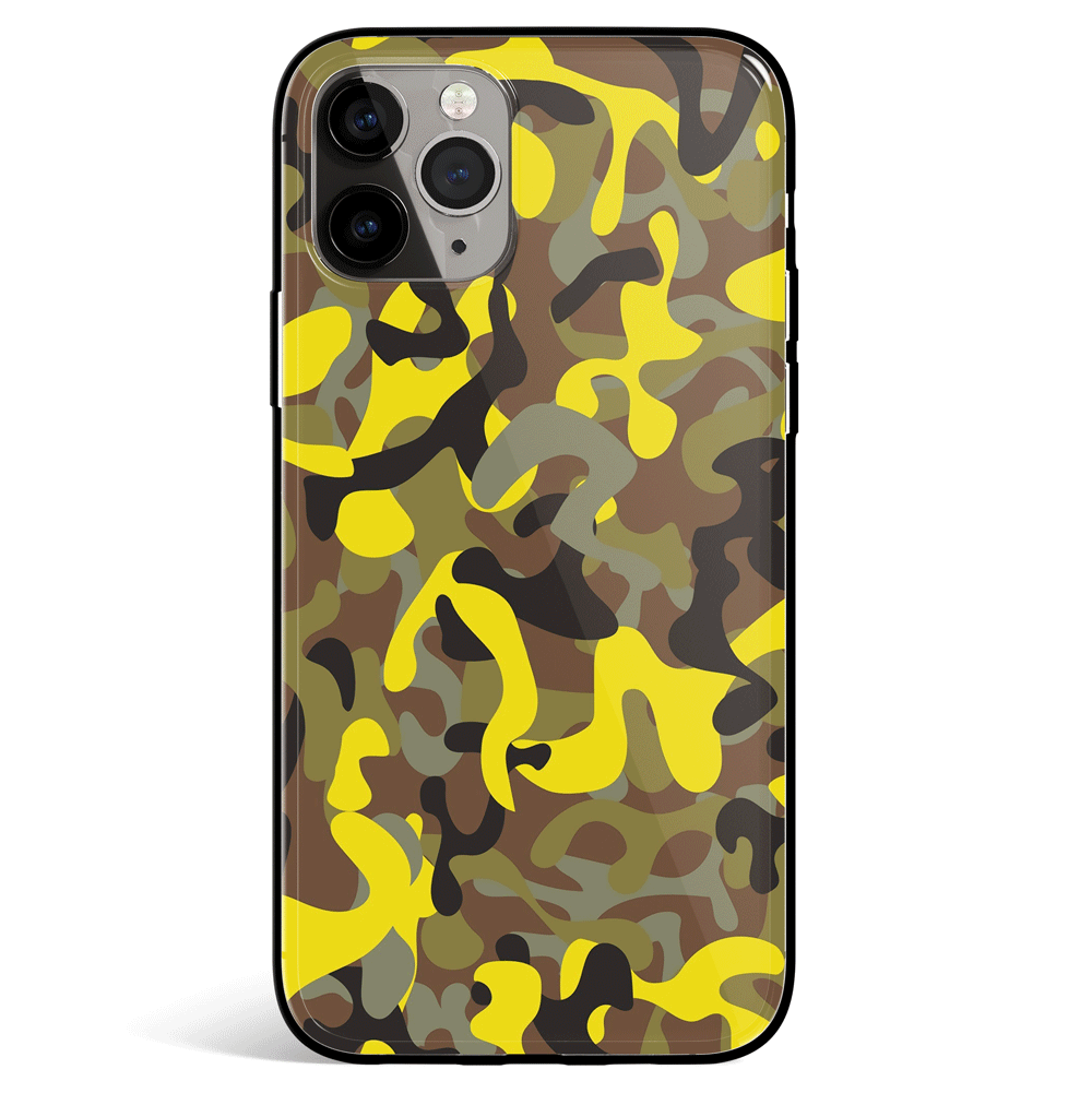 Military Camouflage iPhone Tempered Glass Phone Case