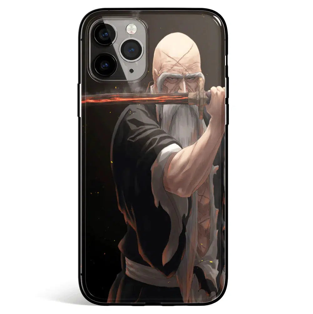 Bleach Yamamoto Tempered Glass Soft Silicone iPhone Case-Phone Case-Monkey Ninja-iPhone X/XS-Tempered Glass-Monkey Ninja