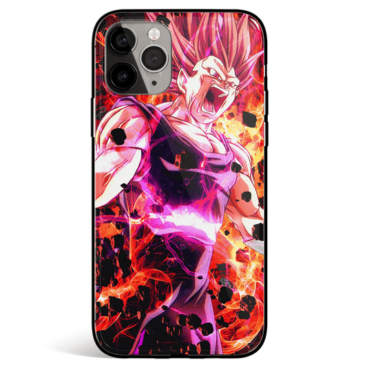 Dragon Ball Vegeta Ultra Ego Tempered Glass Soft Silicone iPhone Case-Phone Case-Monkey Ninja-iPhone X/XS-Tempered Glass-Monkey Ninja