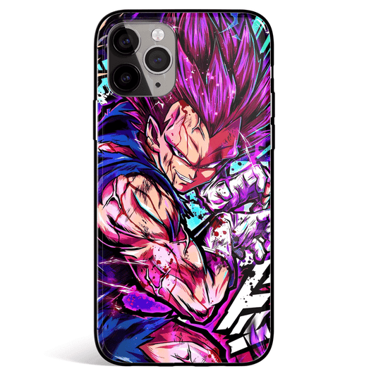 Dragon Ball Vegeta Ultra Ego Tempered Glass Soft Silicone iPhone Case