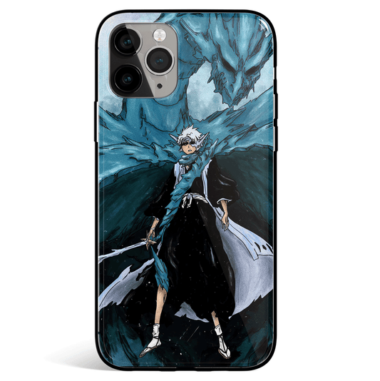Bleach Hollowfied Toshiro Tempered Glass Soft Silicone iPhone Case-Phone Case-Monkey Ninja-iPhone X/XS-Tempered Glass-Monkey Ninja
