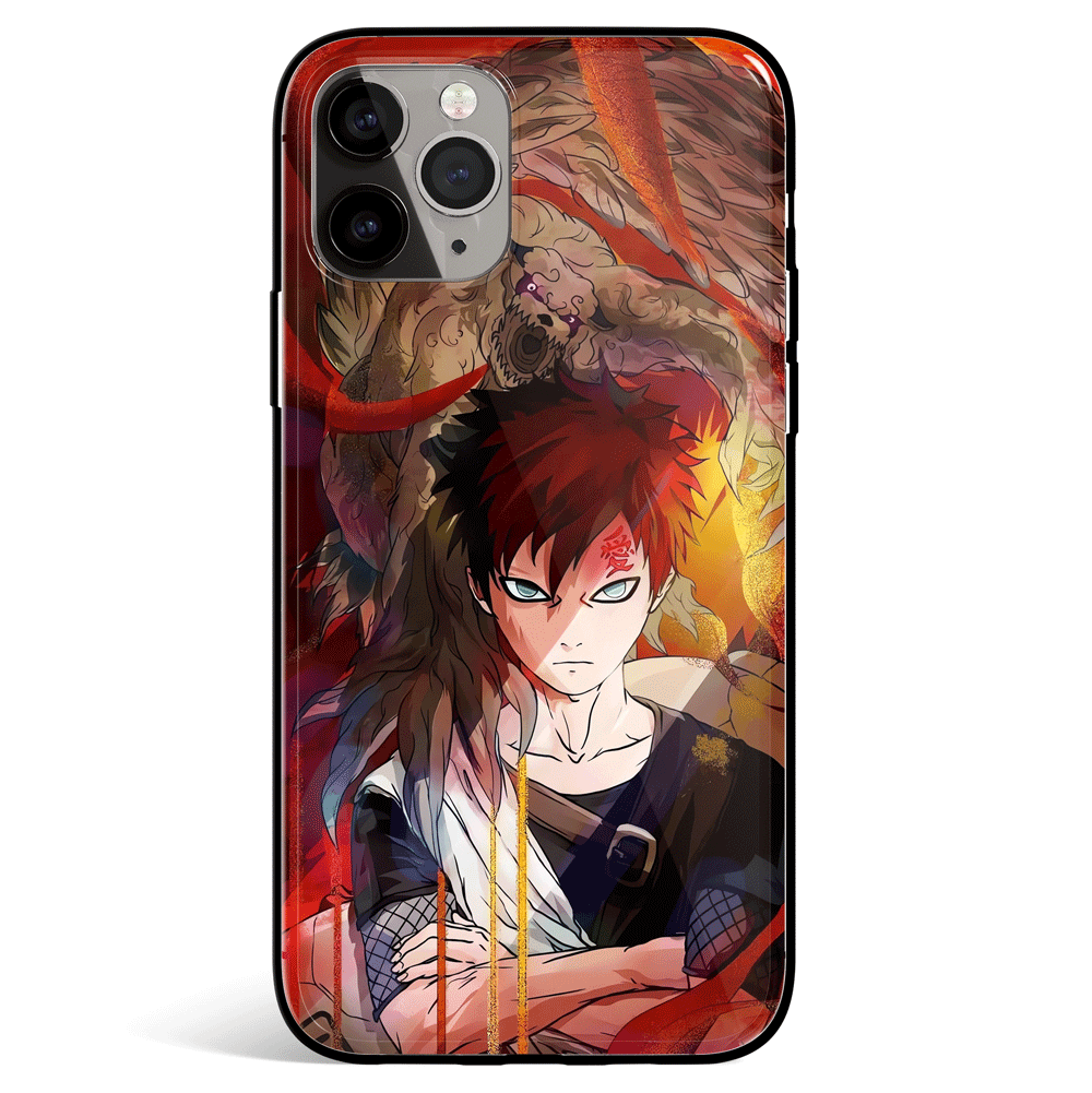 Naruto Gaara Shukaku One Tail Tempered Glass Soft Silicone iPhone Case