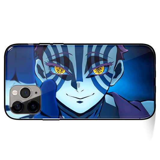 Demon Slayer Akaza Tempered Glass Soft Silicone iPhone Case-Phone Case-Monkey Ninja-iPhone X/XS-Tempered Glass-Monkey Ninja