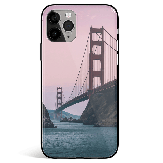 Golden Gate Sunset Tempered Glass Soft Silicone iPhone Case-Phone Case-Monkey Ninja-iPhone X/XS-Tempered Glass-Monkey Ninja