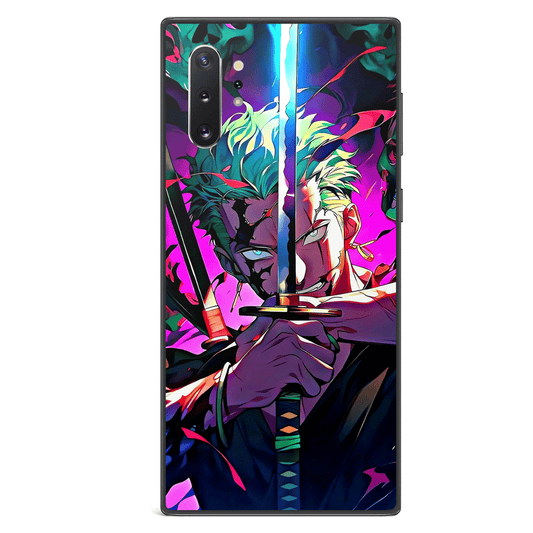 One Piece Zoro Purple Sword Tempered Glass Samsung Galaxy Phone Case-Phone Case-Monkey Ninja-Galaxy S9-Monkey Ninja