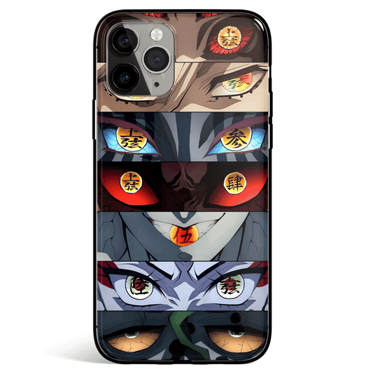 Demon Slayer Demon Eyes Tempered Glass Soft Silicone iPhone Case-Phone Case-Monkey Ninja-iPhone X/XS-Tempered Glass-Monkey Ninja