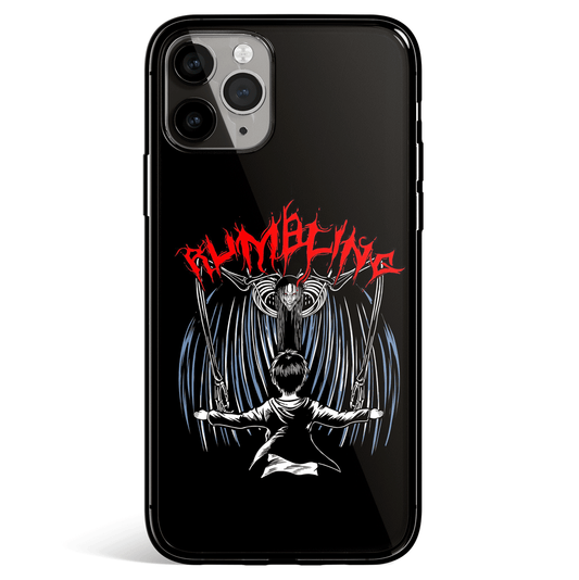 Attack On Titan Young Eren Against Titan Tempered Glass Soft Silicone iPhone Case-Phone Case-Monkey Ninja-iPhone X/XS-Tempered Glass-Monkey Ninja