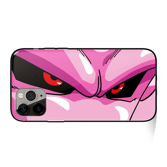 Pink Buu Eyes Temepered Glass Phone Case-Phone Case-Monkey Ninja-iPhone X/XS-Tempered Glass-Monkey Ninja