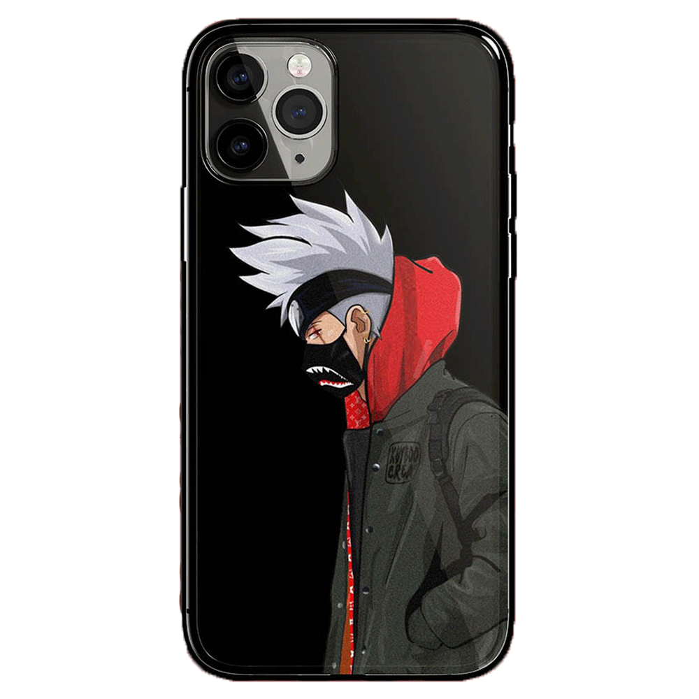 Stylish Naruto Kakashi Itachi Tempered Glass iPhone Case-Phone Case-Monkey Ninja-iPhone XR-Kakashi-1-Tempered Glass-Monkey Ninja