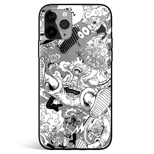 One Piece Luffy Expression Collection Tempered Glass Soft Silicone iPhone Case