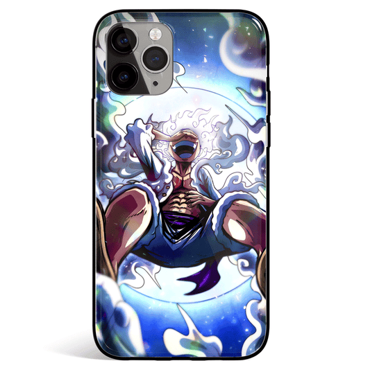 One Piece Laughing Luffy Gear 5 Tempered Glass Soft Silicone iPhone Case