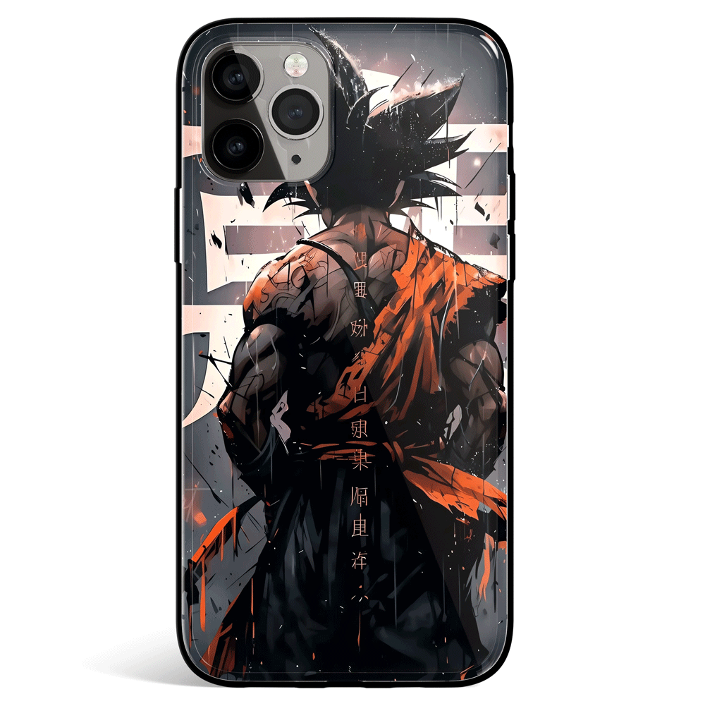 Dragon Ball Goku Original Form Tempered Glass Soft Silicone iPhone Case