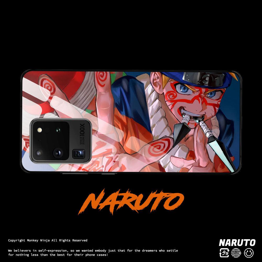 Naruto Anime Hand Draw Tempered Glass Phone Case for Samsung