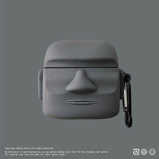 Easter Island Stone Man Silicone Airpods Case