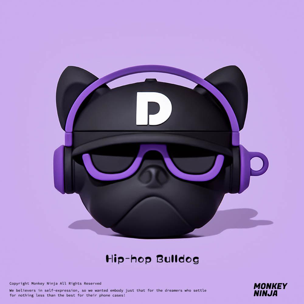 Hip-Hop Bulldog Airpods Case- 2 Colors-Airpods Case-Monkey Ninja-Airpods 1/2-Purple-Monkey Ninja