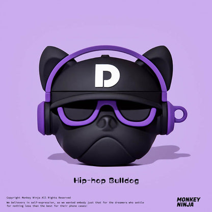 Hip-Hop Bulldog Airpods Case- 2 Colors-Airpods Case-Monkey Ninja-Airpods 1/2-Purple-Monkey Ninja