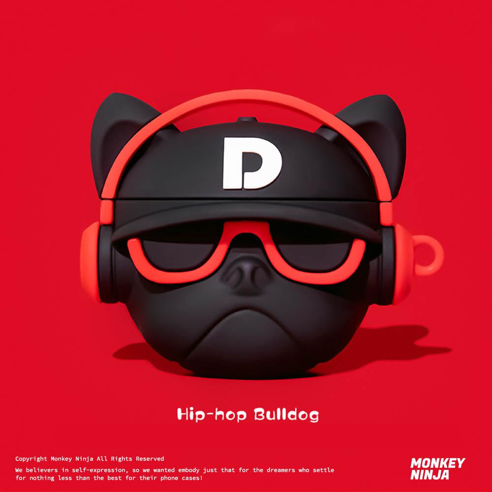 Hip-Hop Bulldog Airpods Case- 2 Colors-Airpods Case-Monkey Ninja-Airpods 1/2-Red-Monkey Ninja
