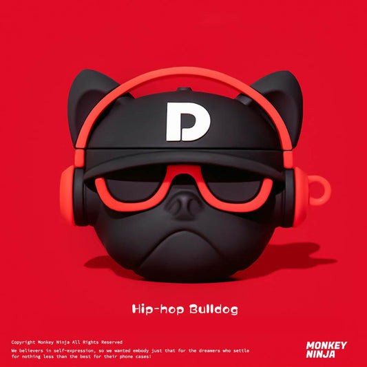 Hip-Hop Bulldog Airpods Case- 2 Colors-Airpods Case-Monkey Ninja-Airpods 1/2-Red-Monkey Ninja