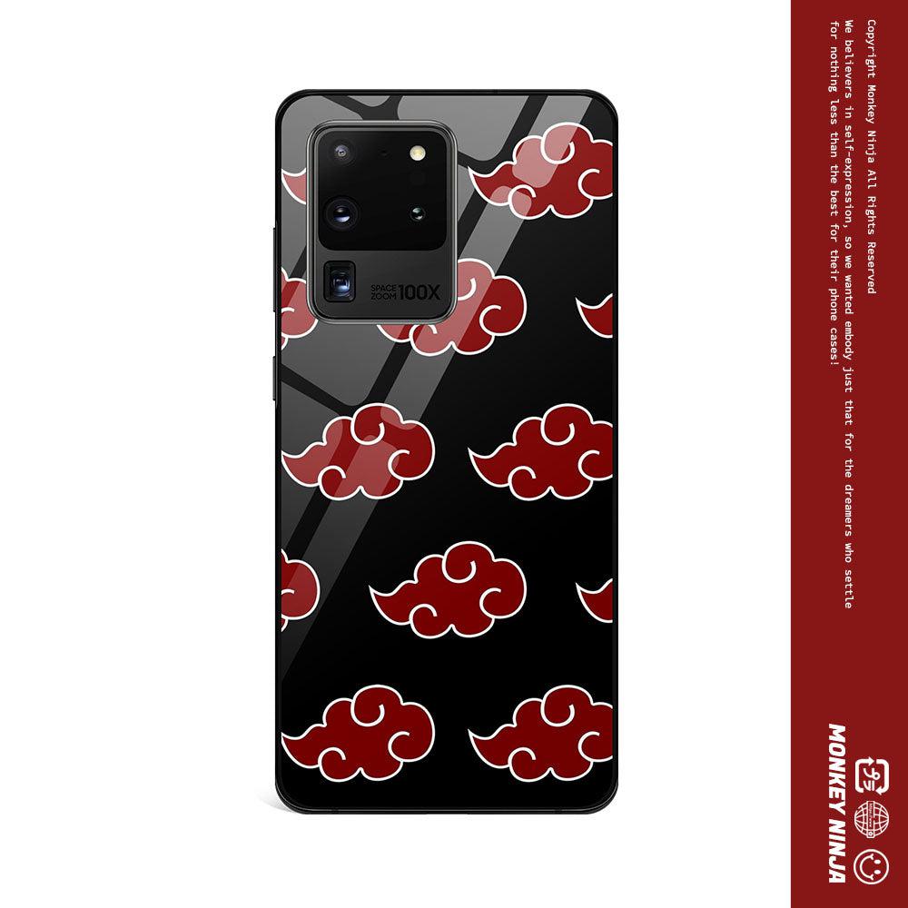 Naruto Anime Akatsuki Clouds Tempered Glass Samsung Phone Case