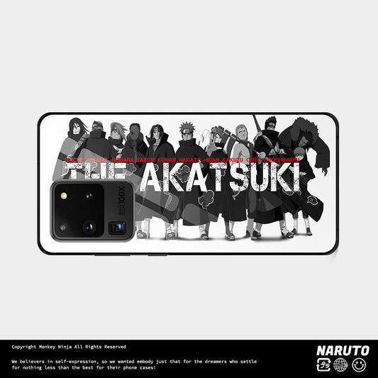 Naruto Anime Akatsuki Members Tempered Glass Samsung Phone Case-Phone Case-Monkey Ninja-Galaxy S9-Akatsuki-Monkey Ninja