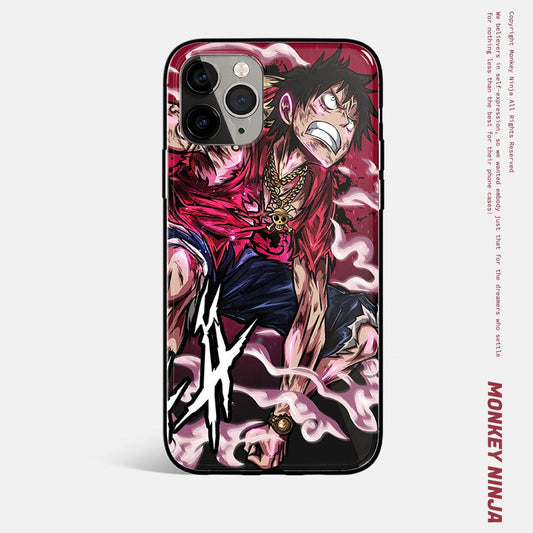 One Piece Luffy Tempered Glass Soft Silicone Phone Case-Phone Case-Monkey Ninja-iPhone X/XS-Tempered Glass-Monkey Ninja