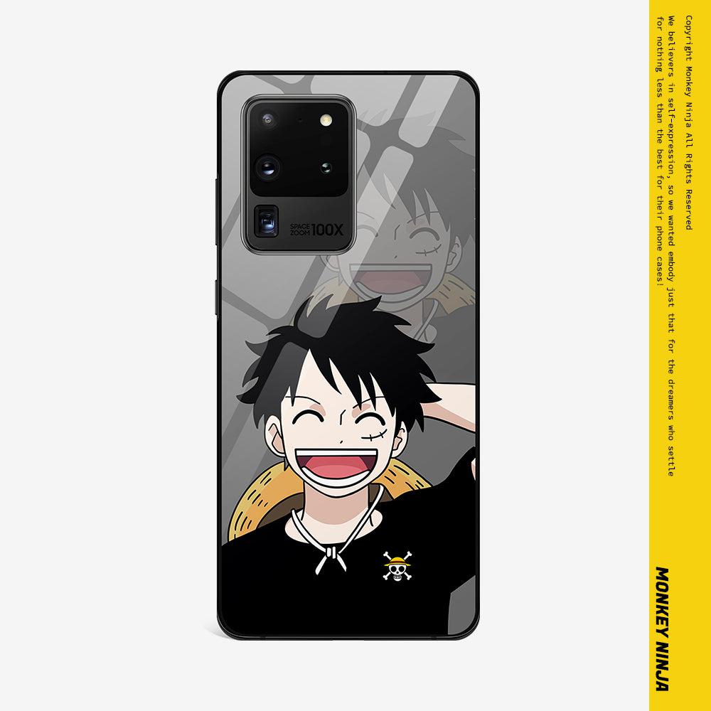 One Piece Luffy Tempered Glass Samsung Phone Case