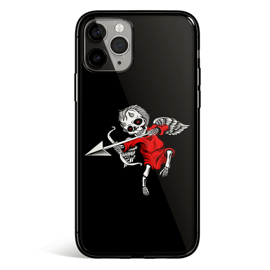 Devil Cupid iPhone Tempered Glass Soft Silicone Phone Case-Feature Print Phone Case-Monkey Ninja-iPhone X/XS-Tempered Glass-Monkey Ninja