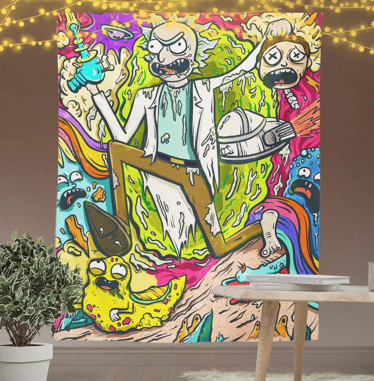 Anime Rick and Morty Trippy Tapestry-Taspetry-Wallarts Lab-100cm * 150cm-Monkey Ninja