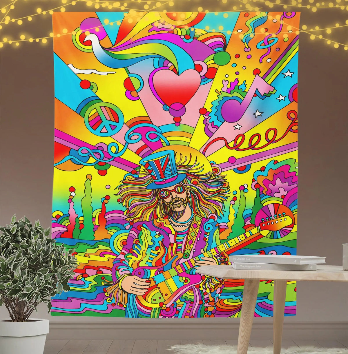 Hippie Musician Tapestry-Taspetry-Wallarts Lab-100cm * 150cm-Monkey Ninja