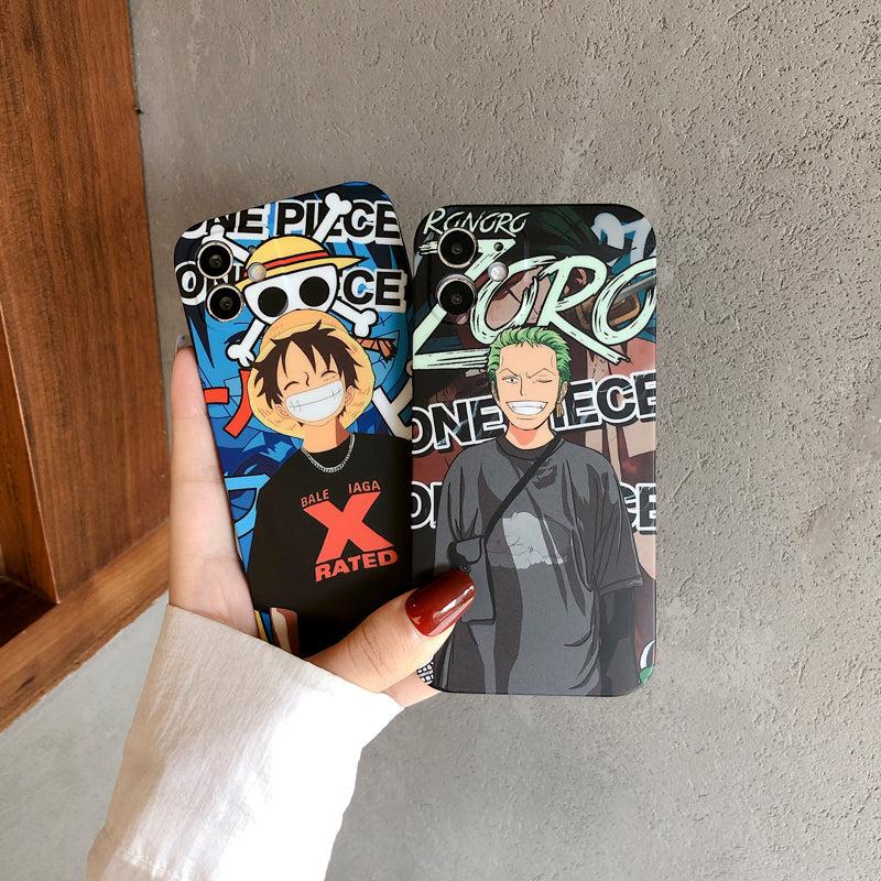 Anime One Piece Luffy Zoro Soft TPU Silicone Phone Case-Phone Case-Monkey Ninja-iPhone X/XS-Luffy-Tempered Glass-Monkey Ninja