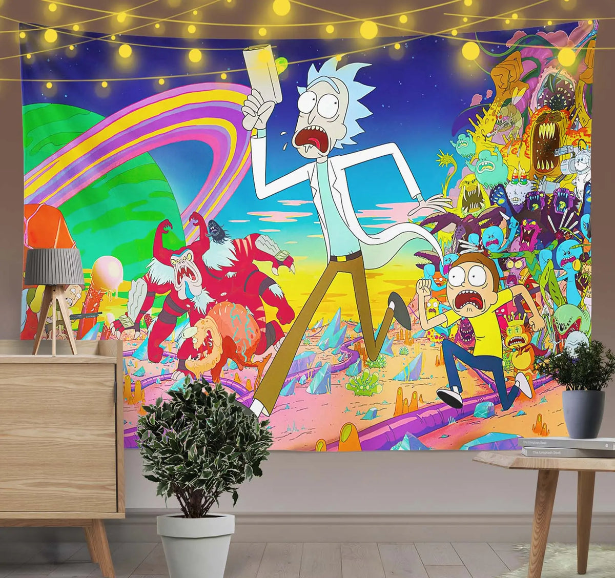 Rick & Morty Funny Anime Wall Art Tapestry-Taspetry-Wallarts Lab-100cm * 150cm-Monkey Ninja