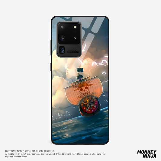 One Piece Thousand Sunny Pirate Ship Samsung Tempered Glass Phone Case-Monkey Ninja-Galaxy S9-Monkey Ninja