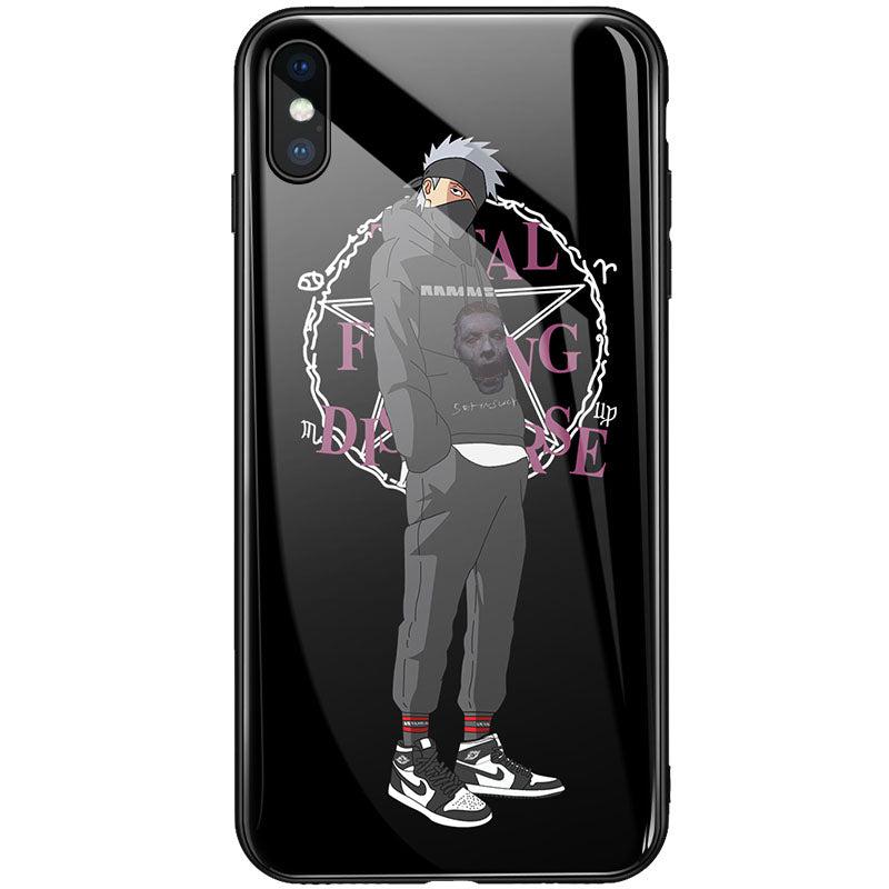 Stylish Naruto Kakashi Itachi Tempered Glass iPhone Case-Phone Case-Monkey Ninja-iPhone XR-Kakashi-2-Tempered Glass-Monkey Ninja