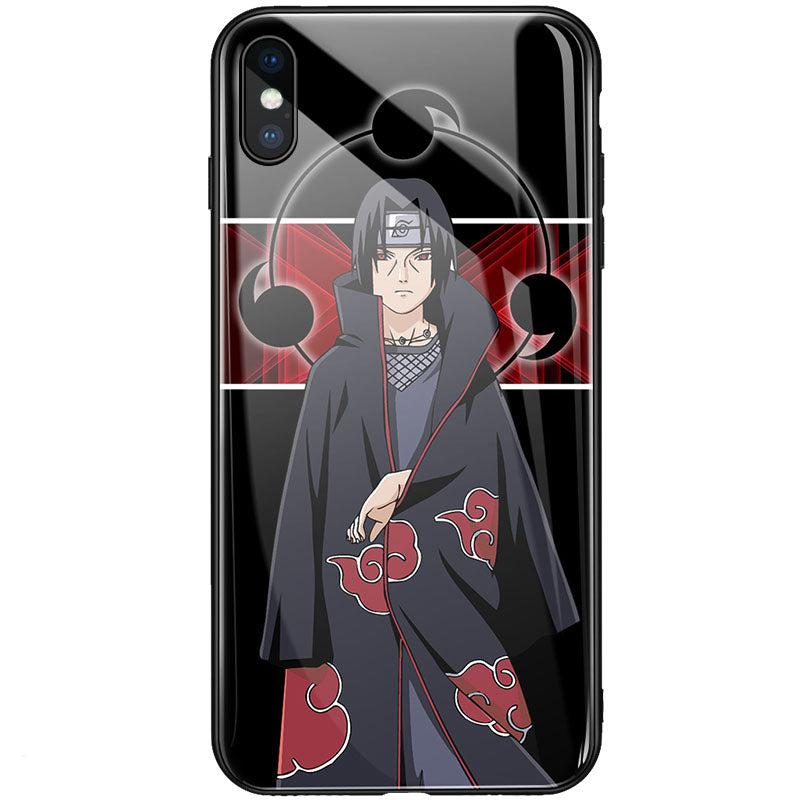 Stylish Naruto Kakashi Itachi Tempered Glass iPhone Case-Phone Case-Monkey Ninja-iPhone XR-Itachi-Tempered Glass-Monkey Ninja