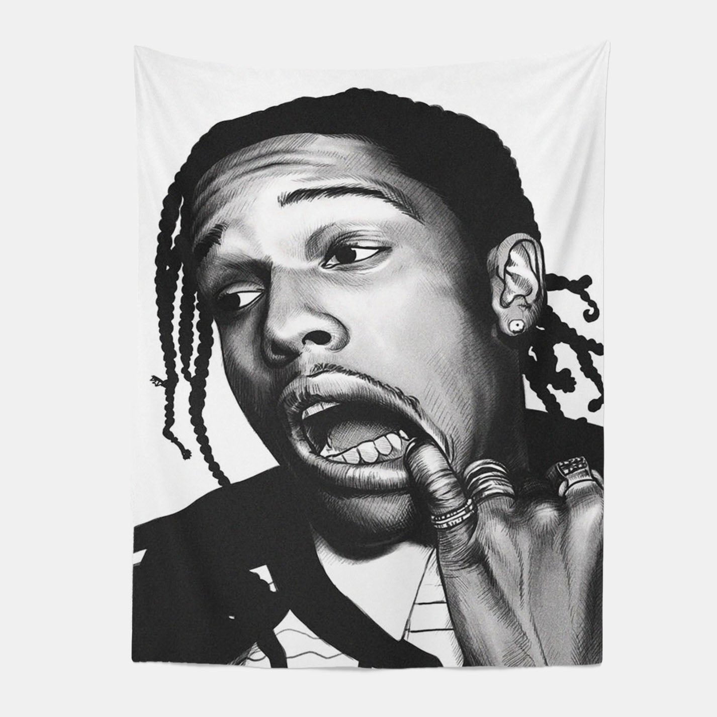 ASAP Rocky Rapper Tapestry Wall Art Hanging-Taspetry-Wallarts Lab-100cm * 150cm-Monkey Ninja