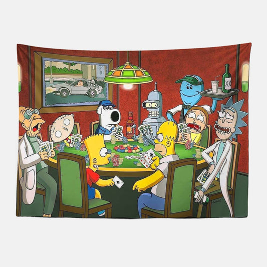 Simpsons Rick&Morty Family Guy Trippy Tapestry