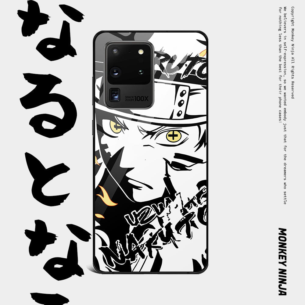 Naruto Anime Kakashi Sasuke Shikamaru Hinata Tempered Glass Samsung Phone Case - 4 styles-Phone Case-Monkey Ninja-Galaxy S20-Kakashi-Monkey Ninja