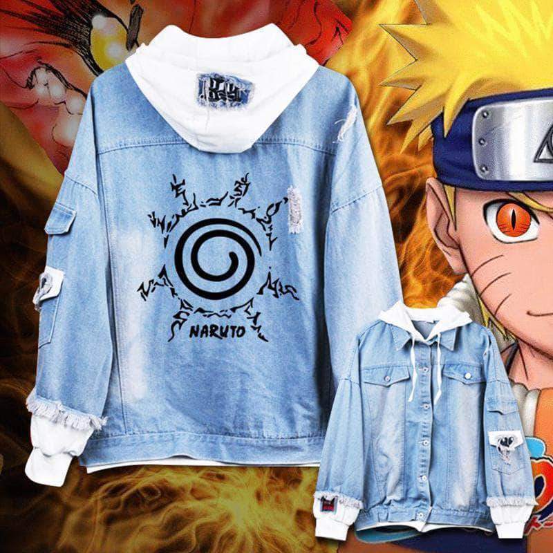 NARUTO Autumn and Winter long-sleeved loose spliced denim jacket