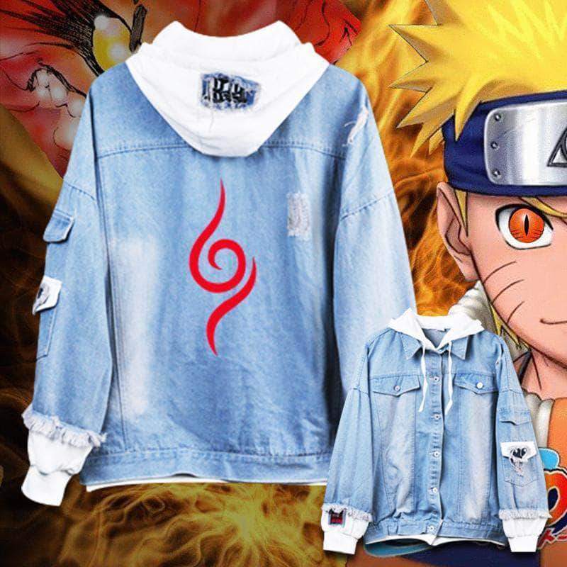 NARUTO Autumn and Winter long-sleeved loose spliced denim jacket