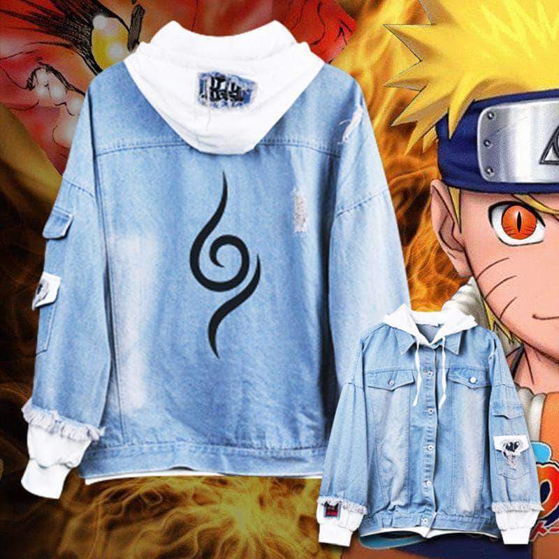 NARUTO Autumn and Winter long-sleeved loose spliced denim jacket
