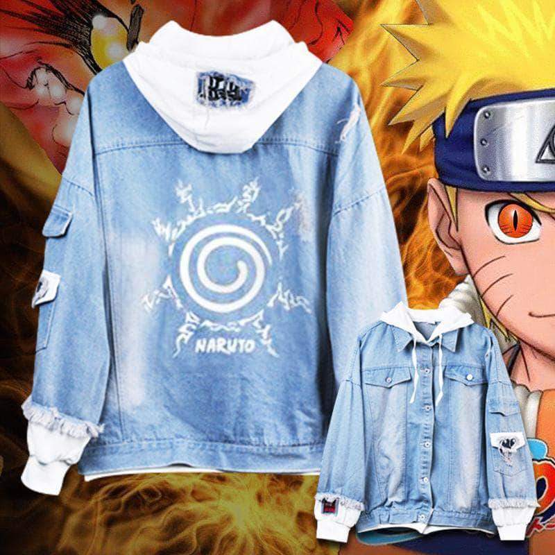 NARUTO Autumn and Winter long-sleeved loose spliced denim jacket