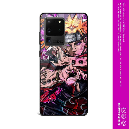 Pain Naruto Anime Tempered Glass Phone Case for Samsung